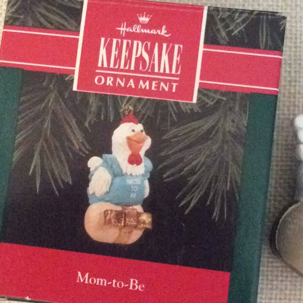 Vintage hallmark mom to be ornament